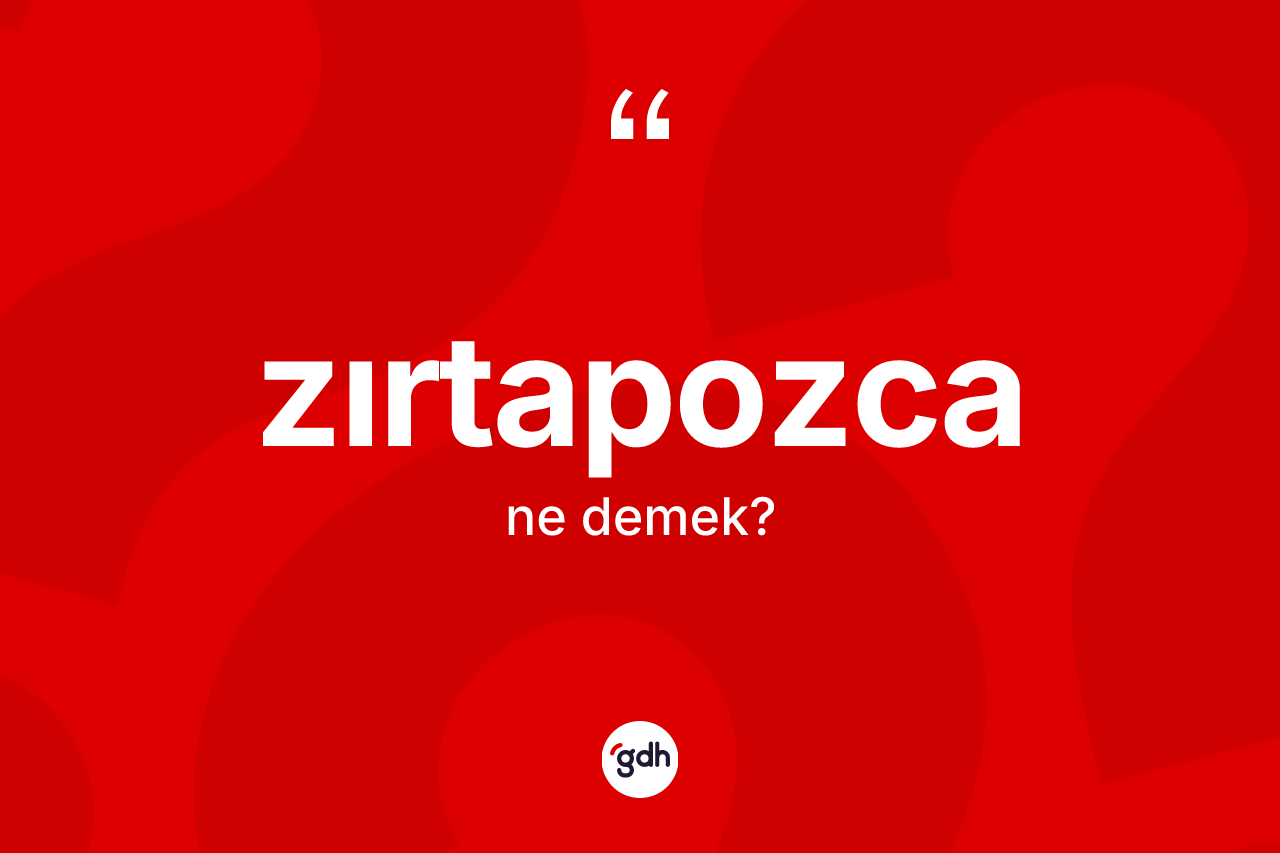 Zırtapozca kelimesi nedir? Zırtapozcanın sözlükteki anlamı nedir?