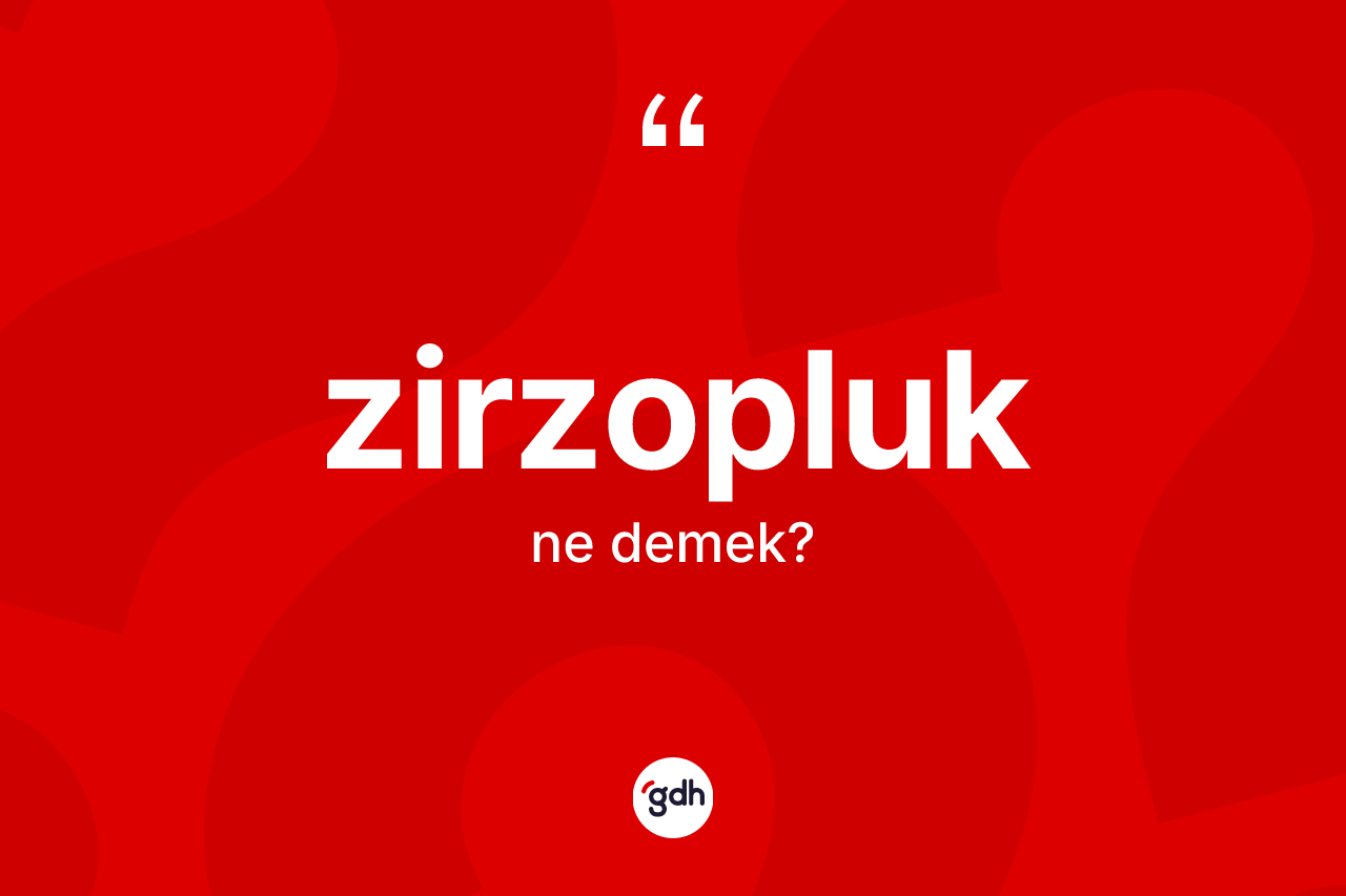 Zirzopluk kelimesi ne anlama gelir? Zirzopluğun TDK'ya göre anlamı nedir?