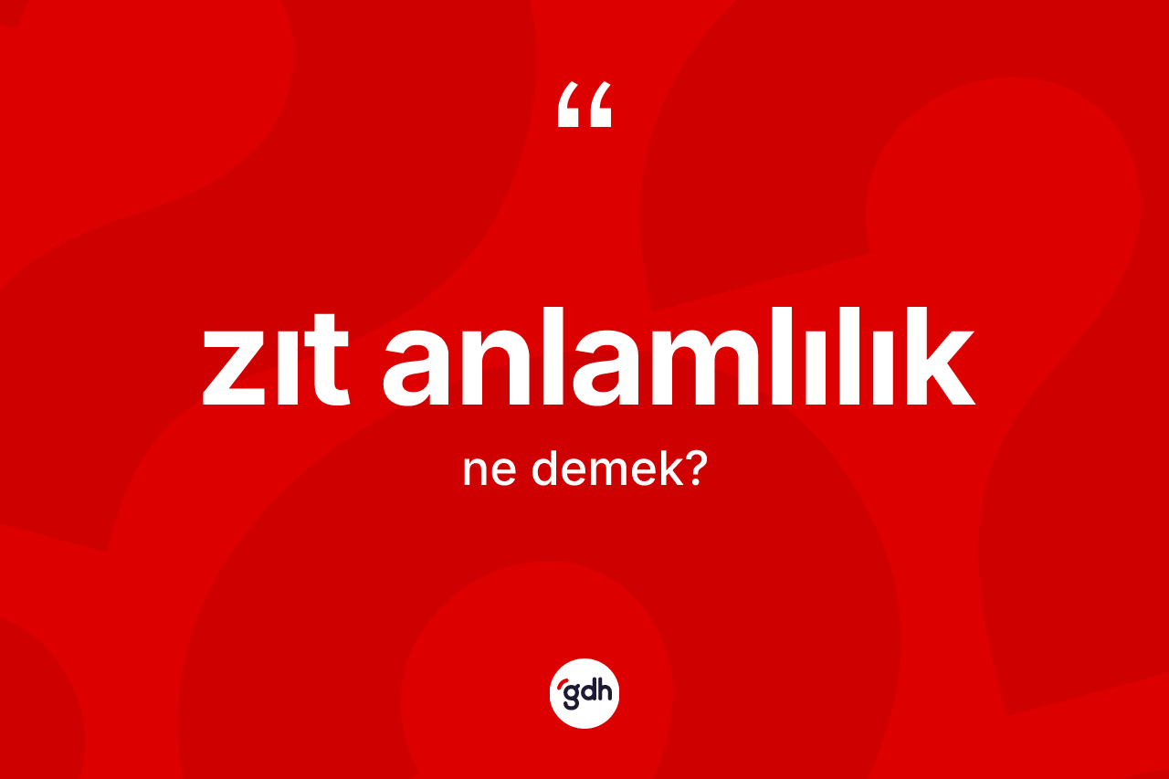 Zıt anlamlılık kelimesi ne demek? Zıt anlamlılığın TDK'ya göre anlamı nedir?
