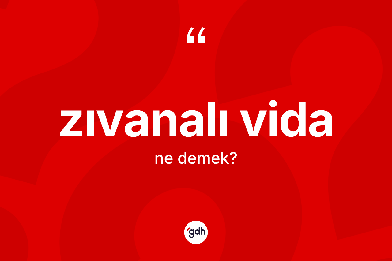 Zıvanalı vida kelimesi nedir? Zıvanalı vida kelimesinin TDK'ya göre açıklaması nedir?