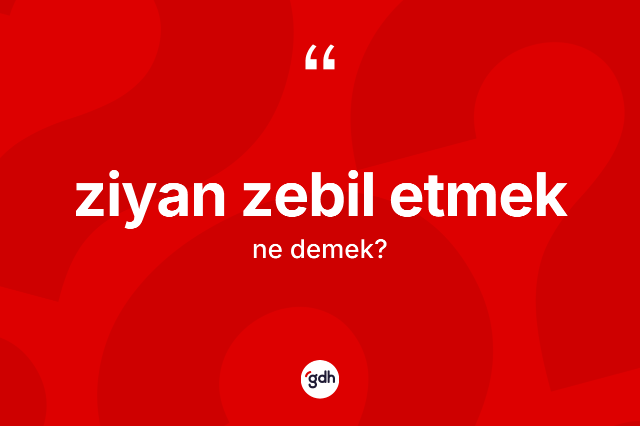 Ziyan zebil etmek ifadesinin sözlükteki anlamı nedir? Ziyan zebil etmek ifadesinin özellikleri nelerdir?