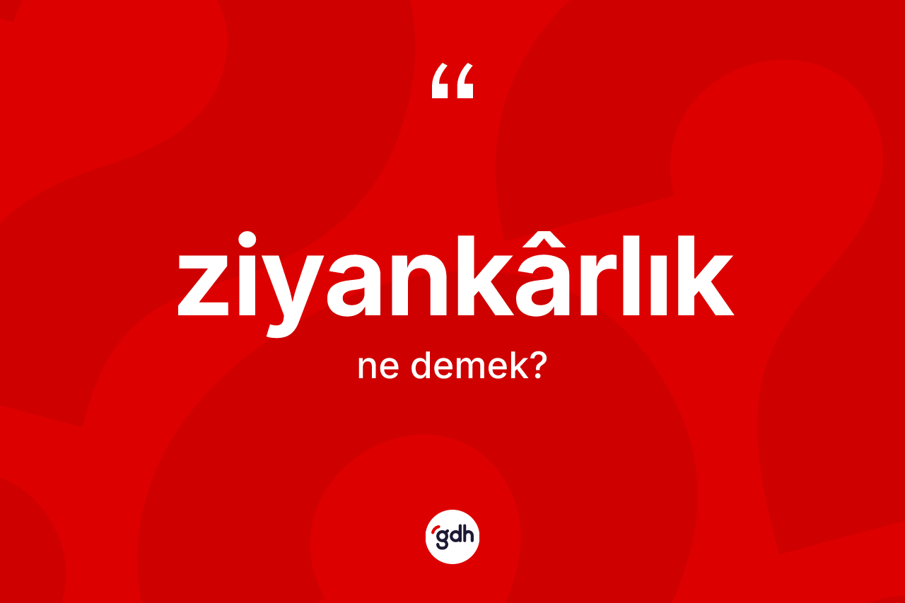 Ziyankârlık kelimesi nedir? Ziyankârlık kelimesinin TDK'ya göre açıklaması nedir?
