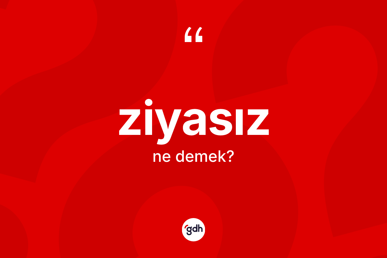 Ziyasız kelimesi ne anlama gelir? Ziyasızın sözlükteki anlamı nedir?