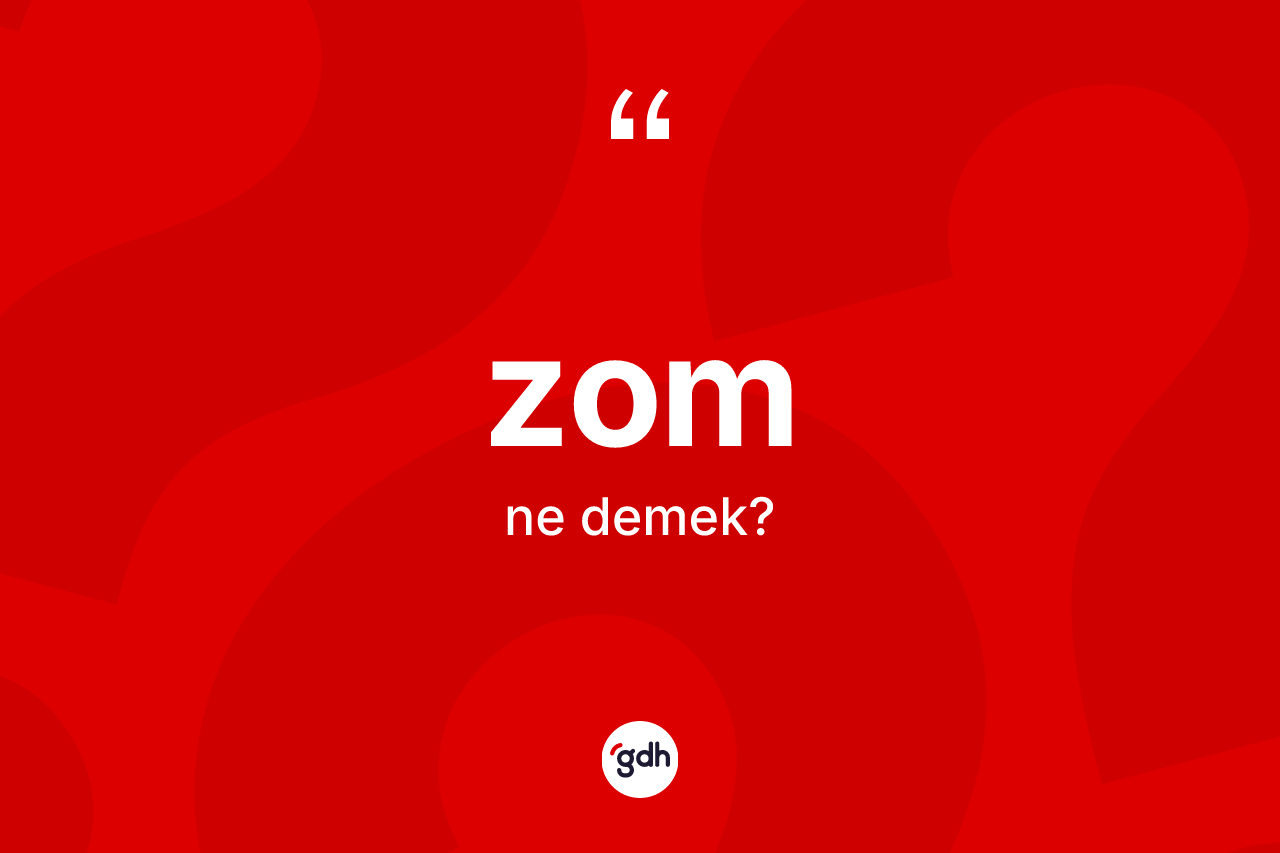 Zom kelimesinin tanımı nedir? Zom kelimesinin TDK'ya göre açıklaması nedir?